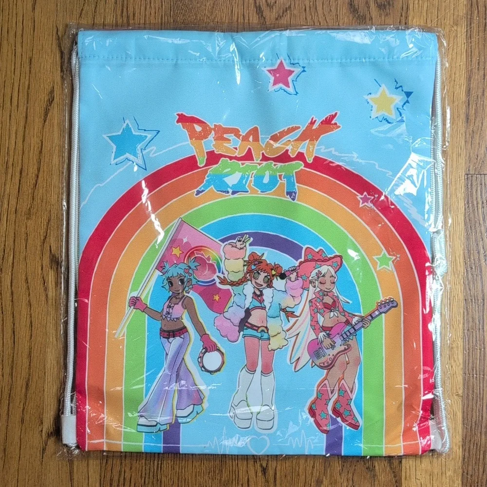 NEW Pop Mart Peach Riot Pride Rainbow Drawstring Bag
